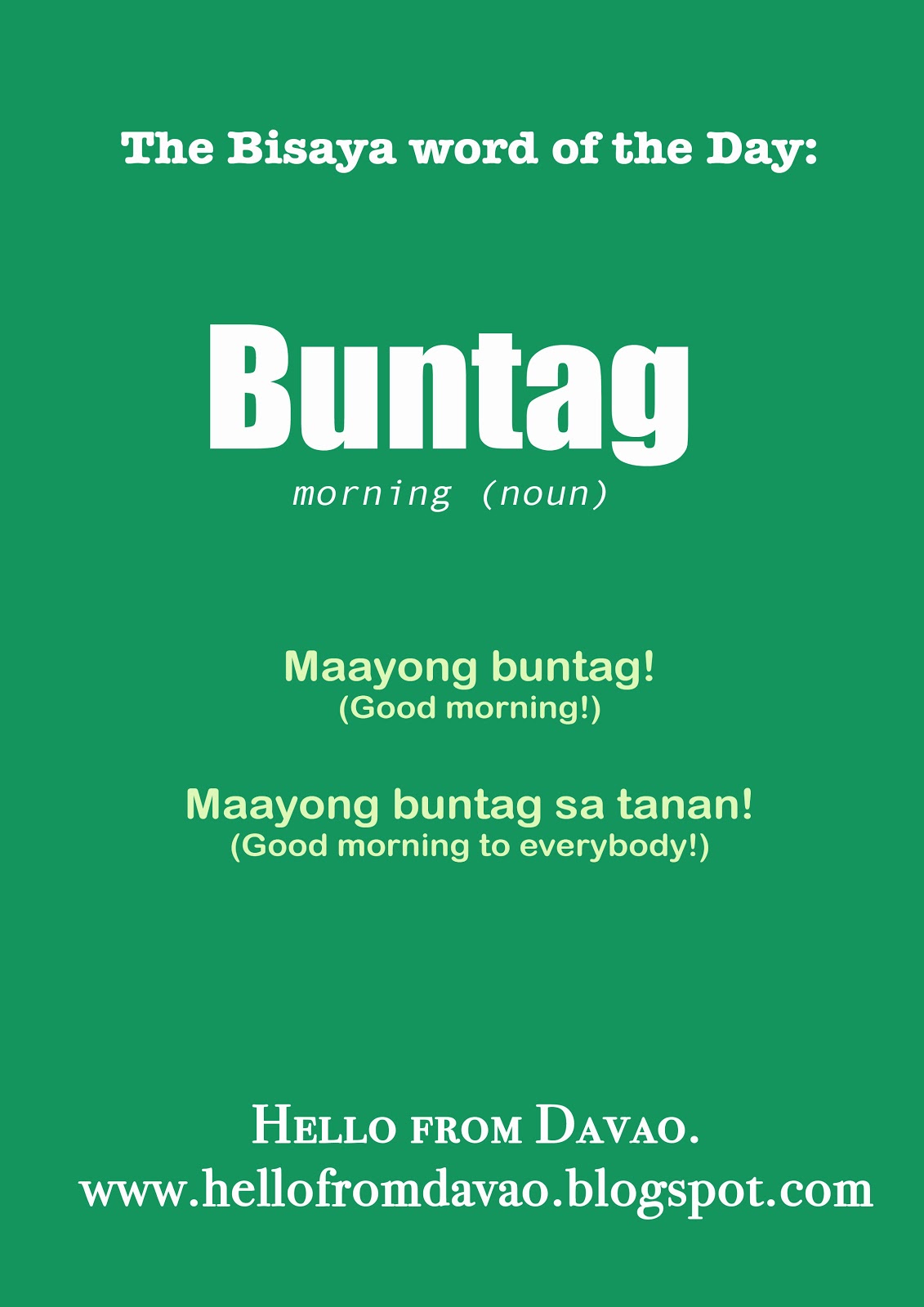 This is how we talk in Davao! The Bisaya word of the Day... Day 2 | Hello from Davao.