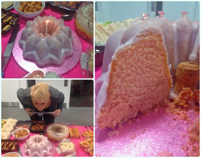 Pink Bubbles and Roses Bundt Cake