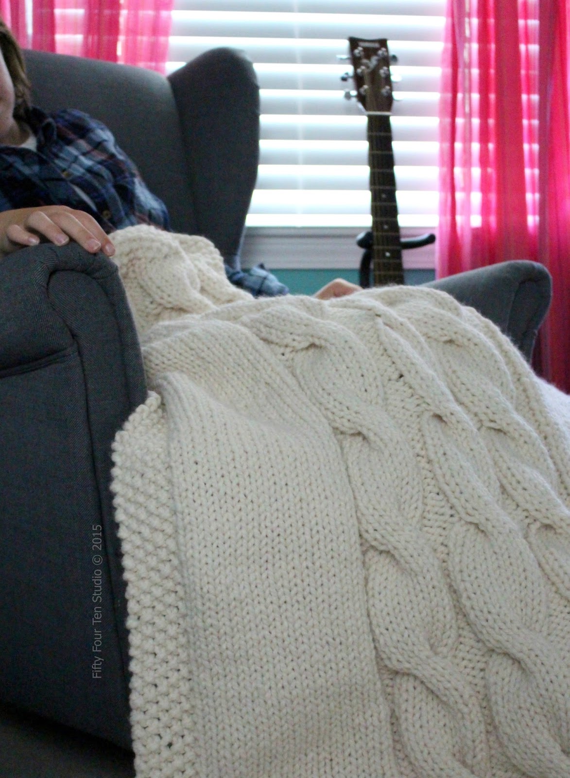 Fifty Four Ten Studio "Like a Sweater" Blanket Cable Knitting Pattern