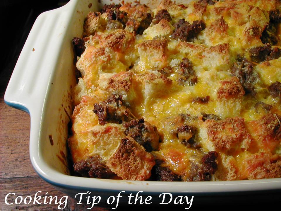 Cooking Tip of the Day Recipe Sausage and Cheese Strata