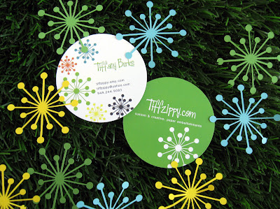 customer round business cards on grass, printed by GotPrint.com