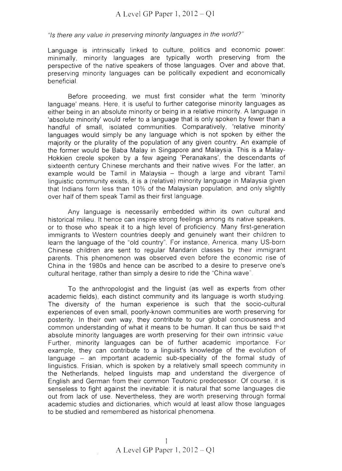 General paper essay
