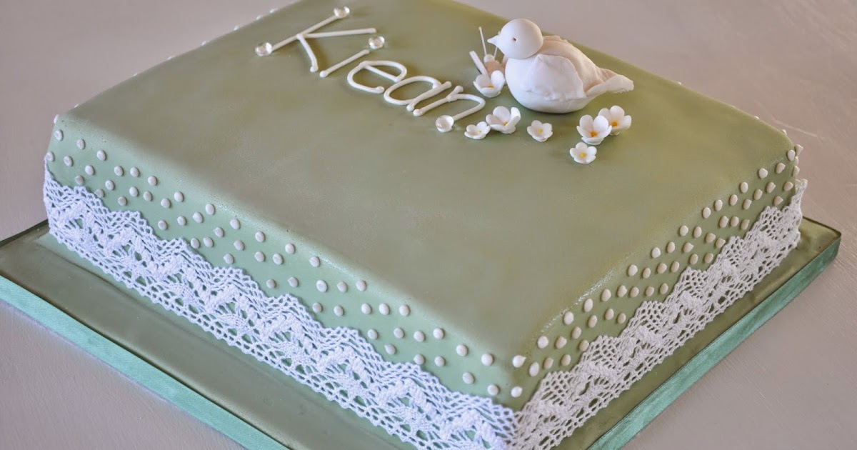 Green Christening Cake