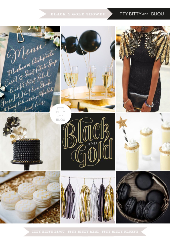 Itty Bitty Bijou: Black & Gold Bridal Shower Inspirations // Itty Bitty ...
