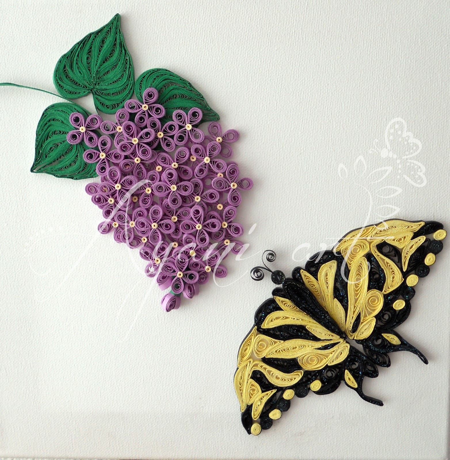 Ayani art Quilled lilac and butterfly