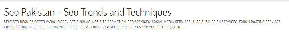 Seo Pakistan - Seo Trends and Techniques