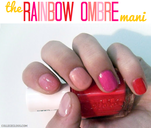 college gloss diy nails rainbow