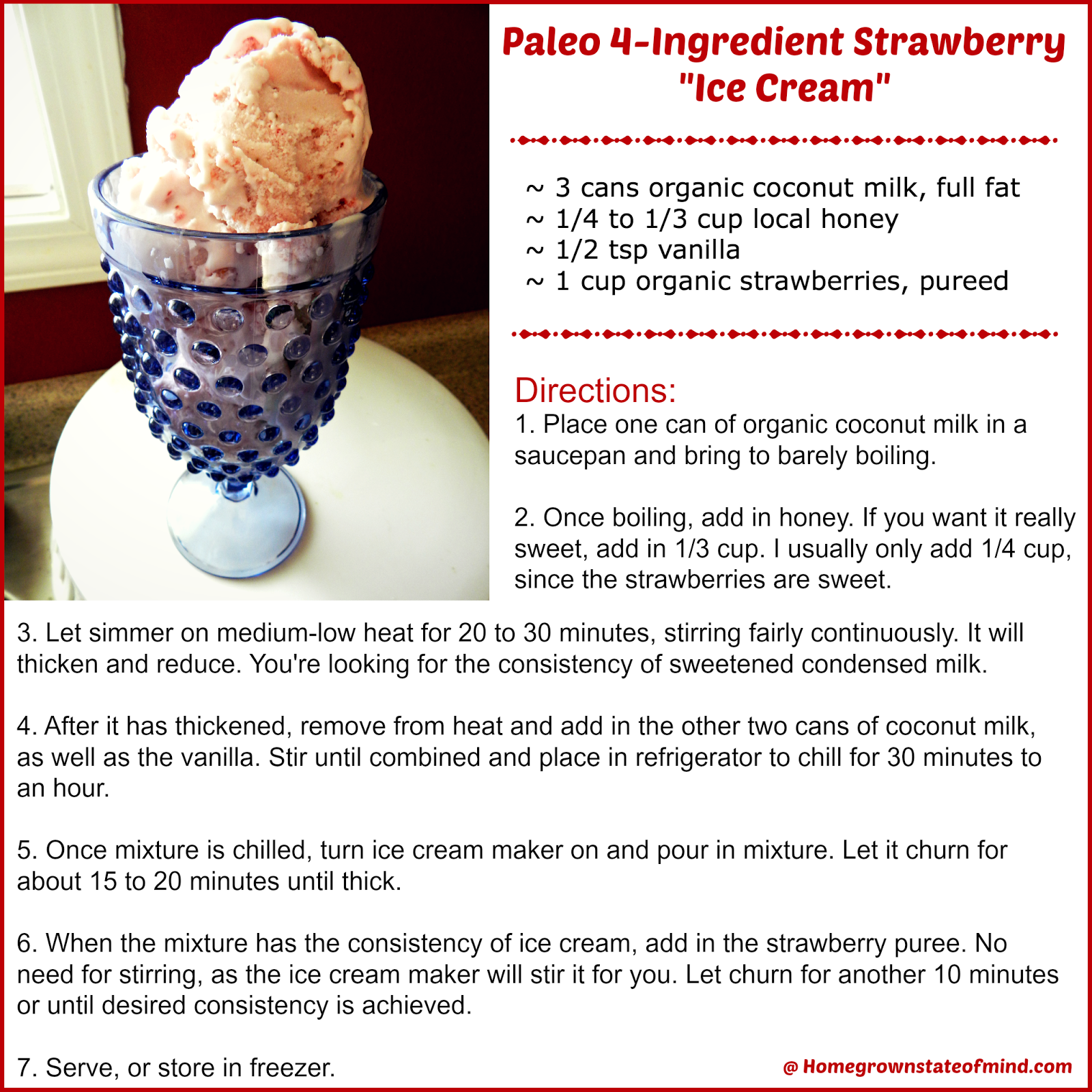 Homegrown State of Mind Paleo 4Ingredient Strawberry Ice Cream