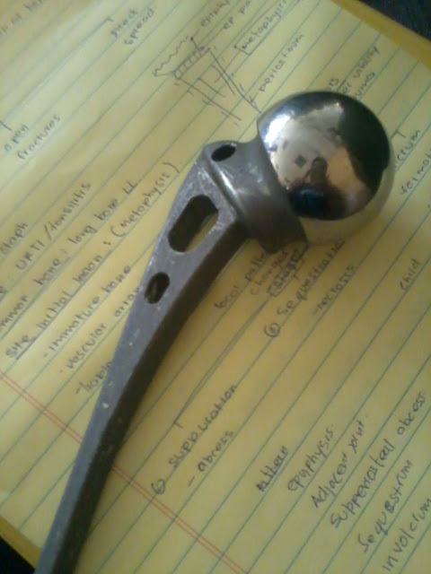 femur prosthetic, this was in a patient once; said my lecturer.