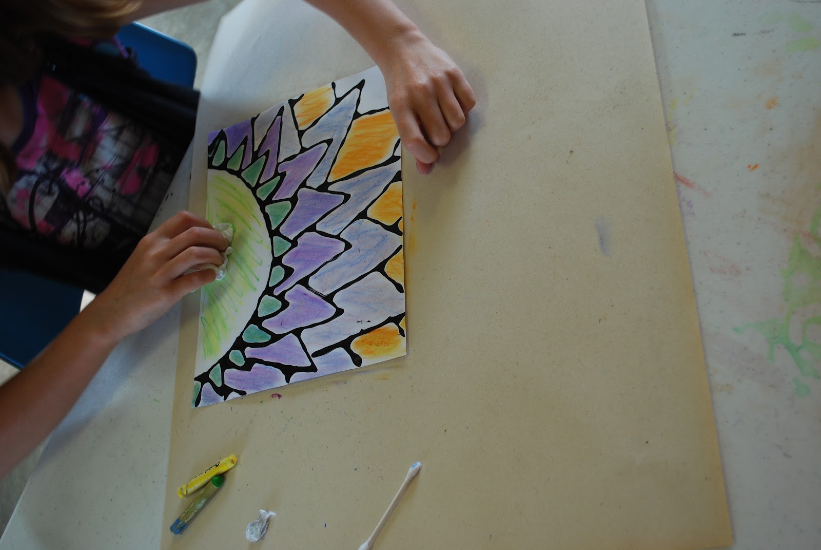 Art With Aubrey Black Glue and Oil Pastels