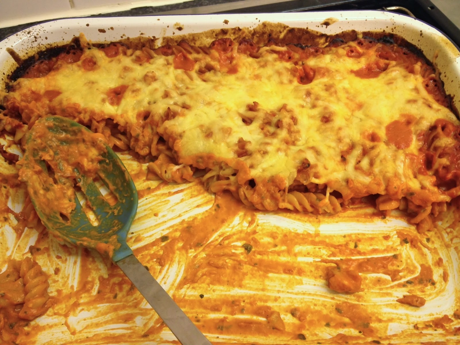 easy tomato cheese pasta bake