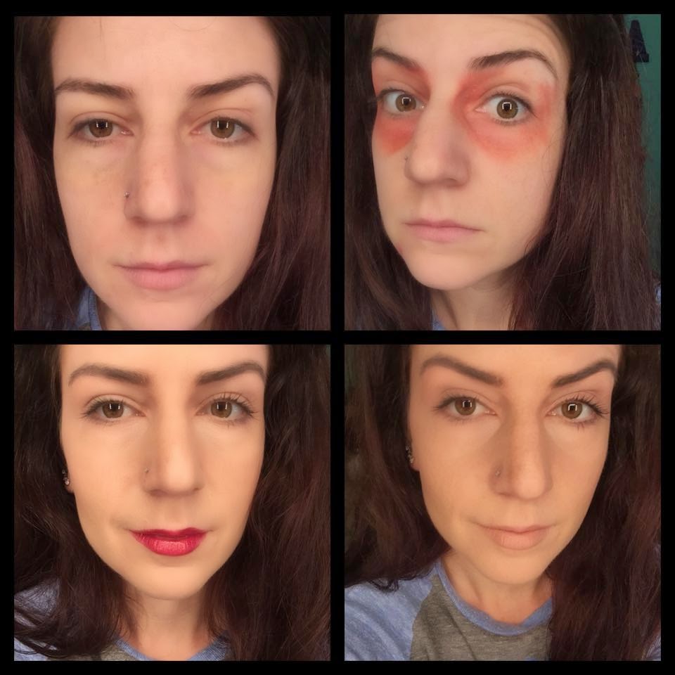 miss ally jean Red lipstick under eye tutorial