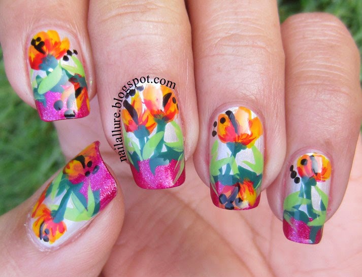 Exotic Flower Nail Art Stickers - wide 1