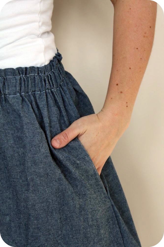 adding pockets to a skirt or dress