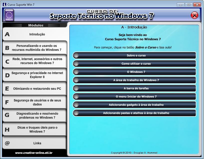 Curso de Suporte Técnico no Windows 7