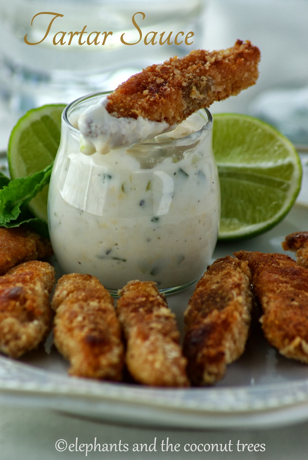 elephants and the coconut trees Fish sticks with tartar sauce / Fish