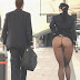 Sexy Strumpfhosen am Bahnsteig