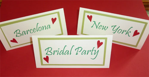 Table Name Cards for Weddings Table Name Cards for Weddings