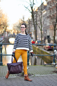 Mustard pants in Amsterdam