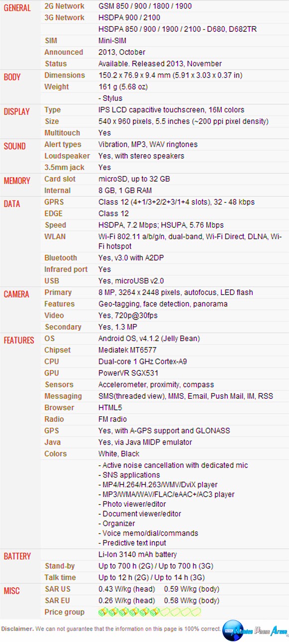 LG G Pro Lite - Full phone specifications LG G Pro Lite - Full phone specifications Pic