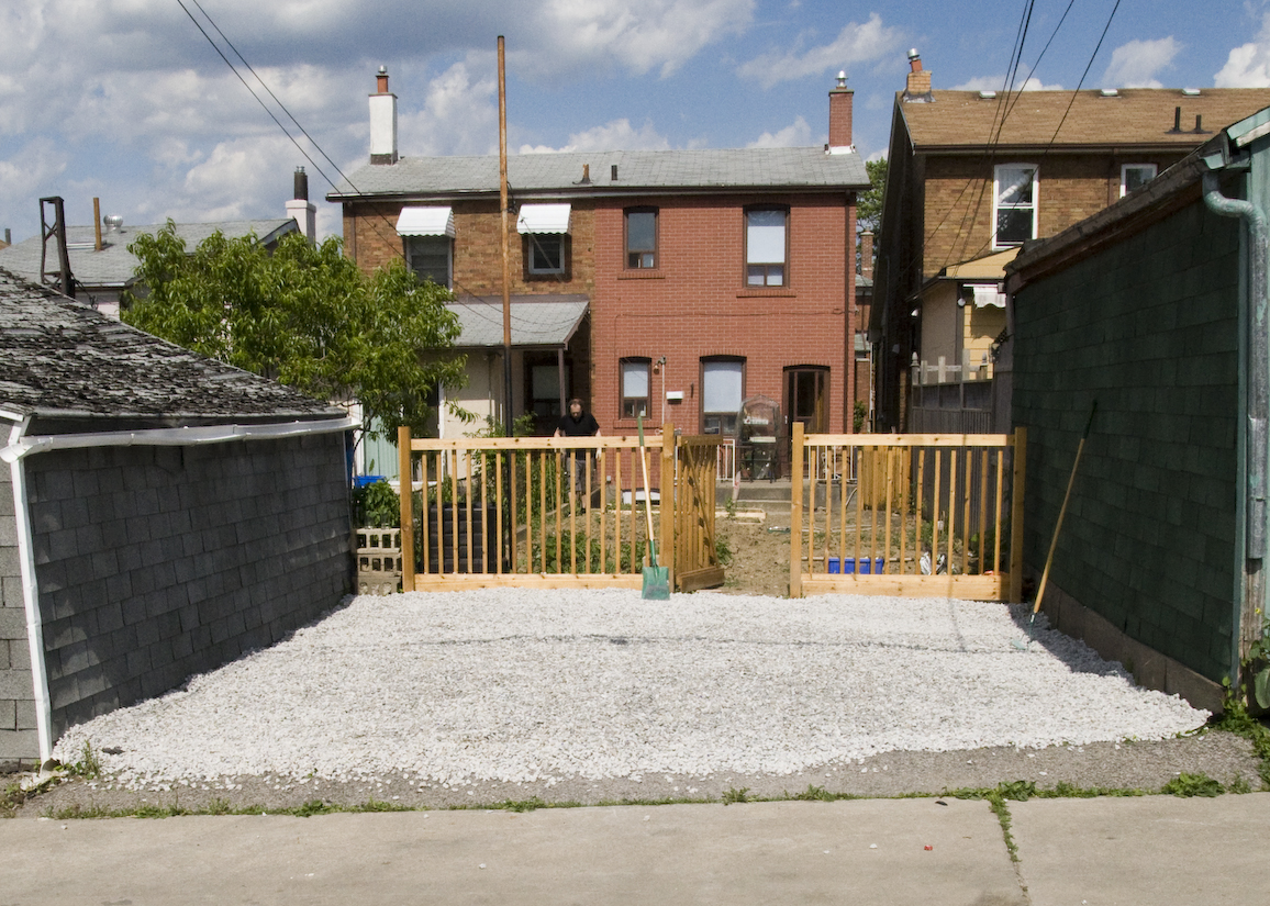 One Canadian Home Creating a Gravel Parking Pad