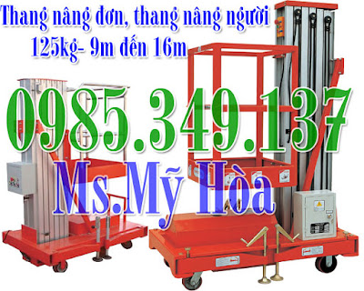 Thang nâng đơn, thang nâng đôi, thang nâng hàng giá rẻ 0985349137