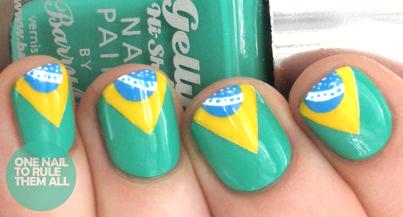 One Nail To Rule Them All Tutorial Tuesday World Cup Brazil Nails for