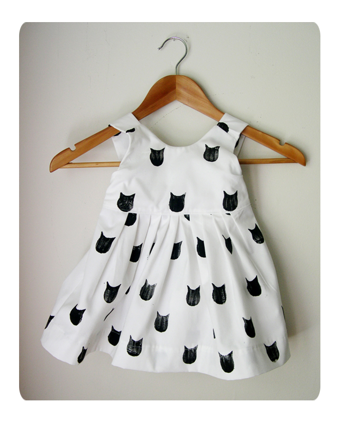 Kate Burt Handmade Little Black Cat Dress