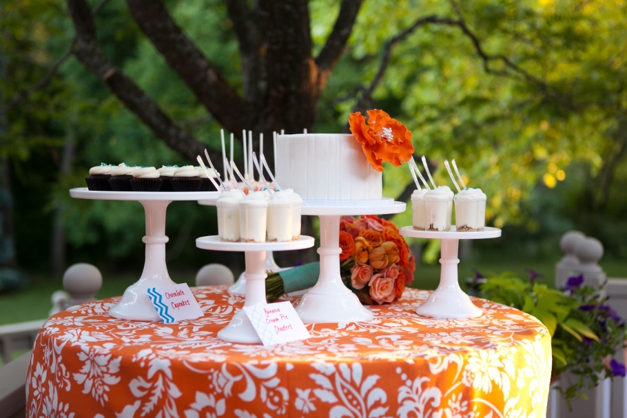 cocoa & fig Wedding Anniversary Vow Renewal Cake & Dessert Table