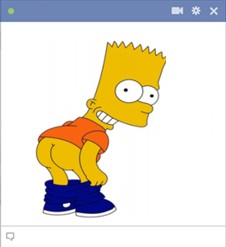 Bart Simpson Mooning Facebook Emoticon