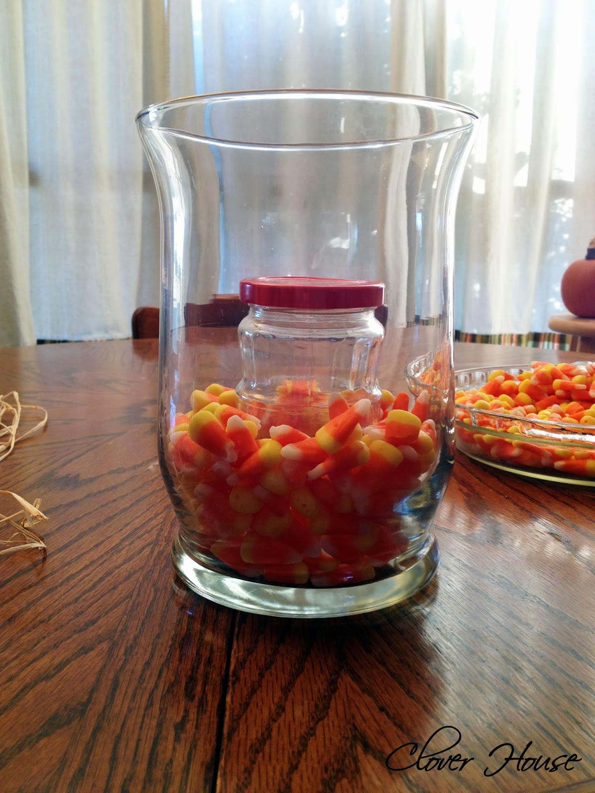 Candy House Centerpiece : Clover house candy corn centerpiece easy and inexpensive