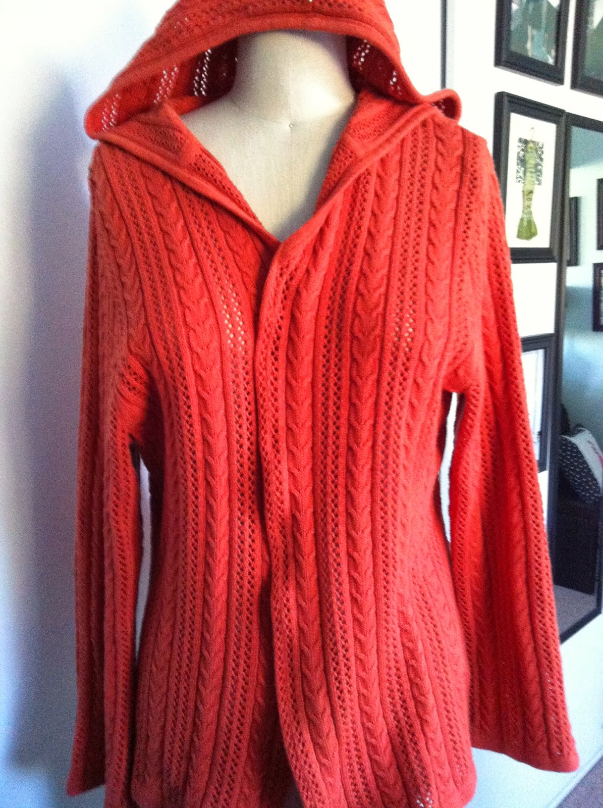 Buttons, Bows & Bling Hooded Sweater To Cardigan Tutorial