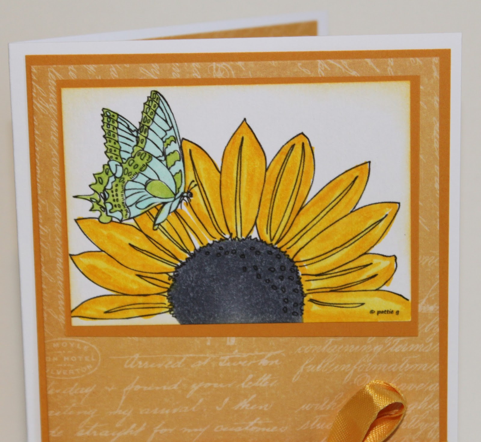 Crafty Girl 21! Yellow Spanish Sunflower Card