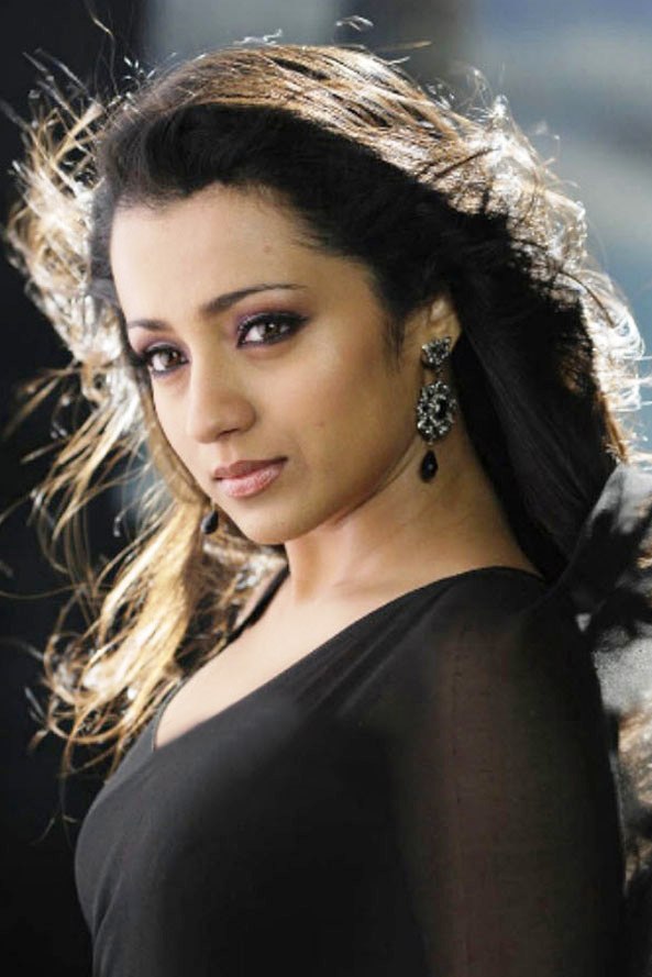 Trisha Hot Stills in Black Transparent Saree in Bodyguard | Trisha in