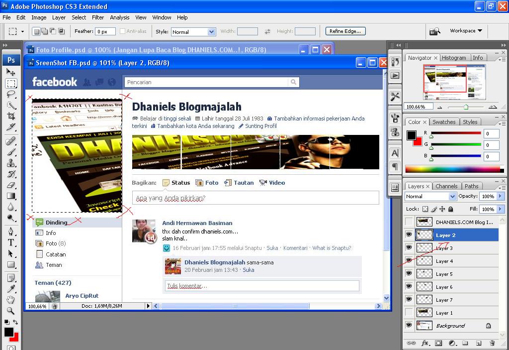 IchsanX: Cara Buat Foto Profile Di Facebook Jadi Menyatu Dengan Foto