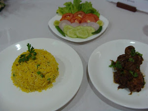 SAFFRON PULAD WITH MUTTON CHUKKA SOUTH INDIAN STYLE WITH GREEN SALAD