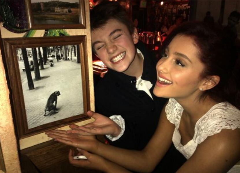 Greyson goofs around with his friend Ariana Grande