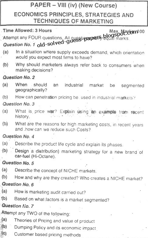 Marketing paper
