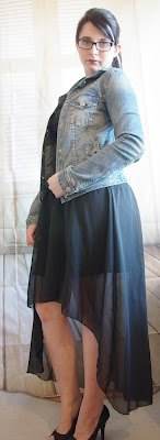 Black Vokuhila Skirt & Jeans Jacket