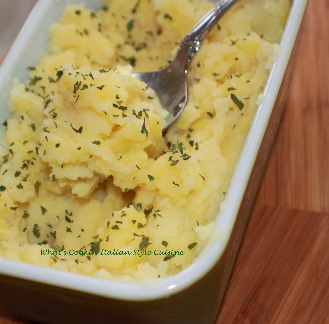 Microwaved Smashed Potato Recipe What's Cookin' Italian Style Cuisine