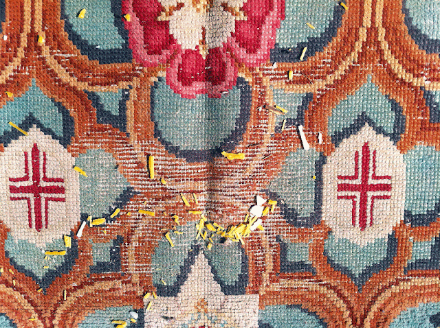 WINDSOR CASTLE RUG RESTORATION RUG WITH CANDLE WAX ON