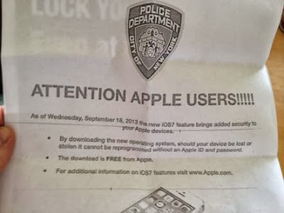 NYPD Asking iPhone And iPad Users To Update To iOS 7