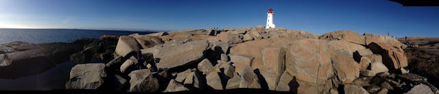 Climbing in Peggy's Cove, Nova Scotia