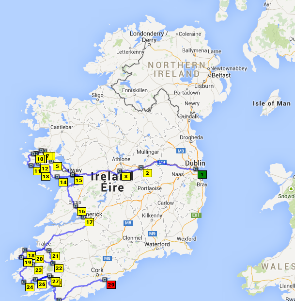 ITINERAIRE MOTO PASSION TOURIST TROPHY Itinéraire Irlande au retour du Tourist Trophy