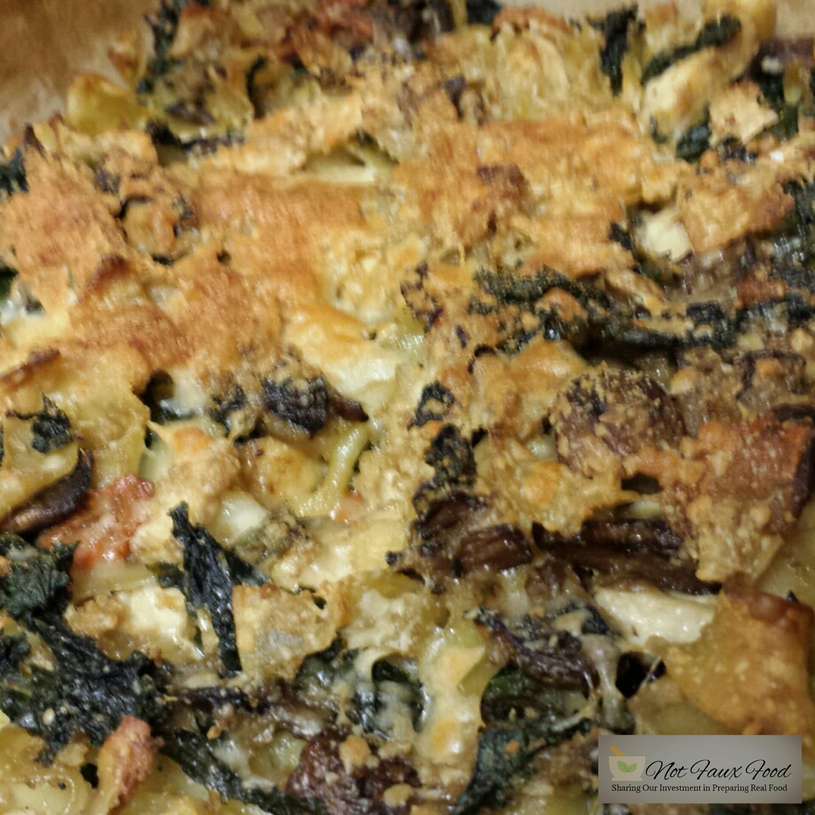 Not Faux Food Chicken & Wild Mushroom Casserole with Porcini Bechamel