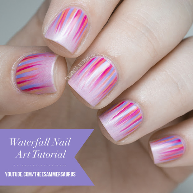 waterfall nail art tutorial video