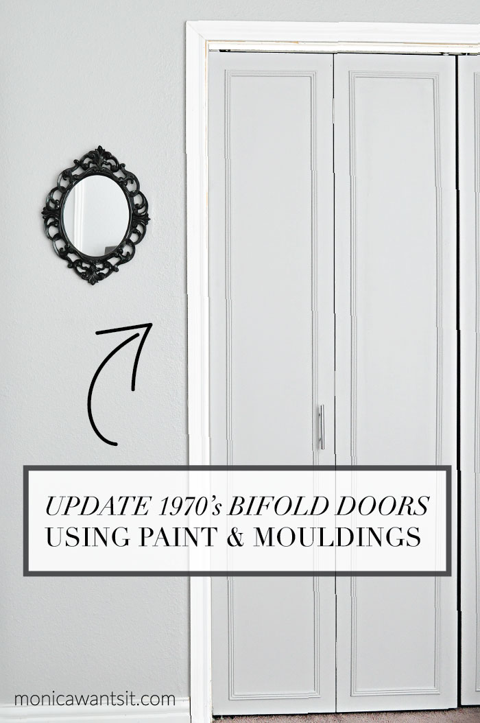 A step-by-step tutorial on how to update outdated bi-fold closet doors! The end result is so pretty and timeless.