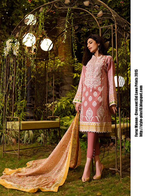 Design # 7 From Faraz Manan Crescent Eid Lawn Prints 2015 design-7-crescent-eid-lawn-prints-2015-fraz-manan