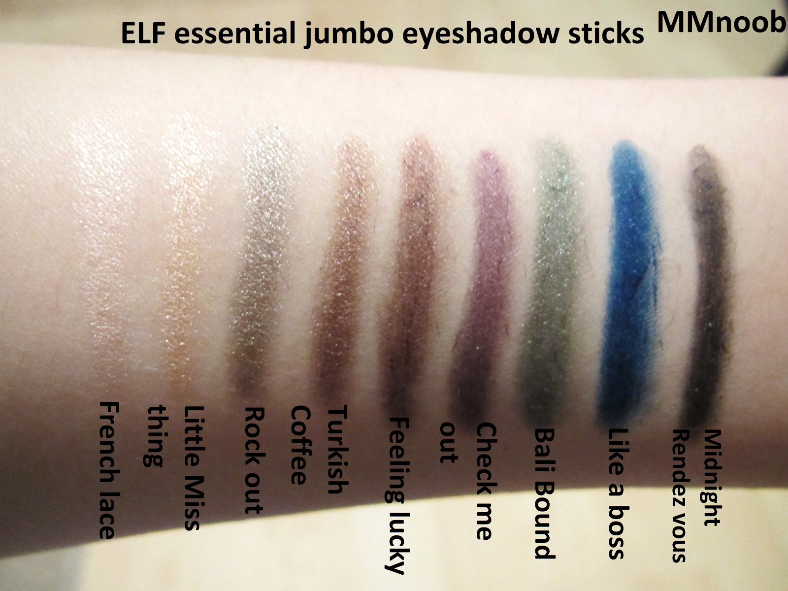 MMnoob ELF essential jumbo eyeshadow sticks review and swatches