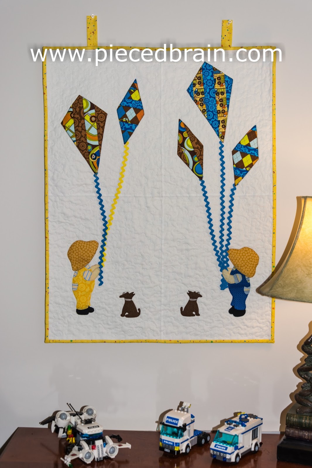 Pieced Brain Kite wall hanging